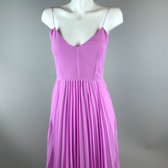 ASOS Dresses & Skirts - ASOS Strappy Pleat Dress Size 6 V Neck pink purple